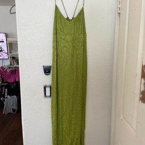 Anthropologie Green printed texture midi dress